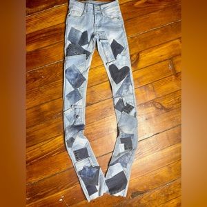 Custom Stacked Patchwork Jeans
